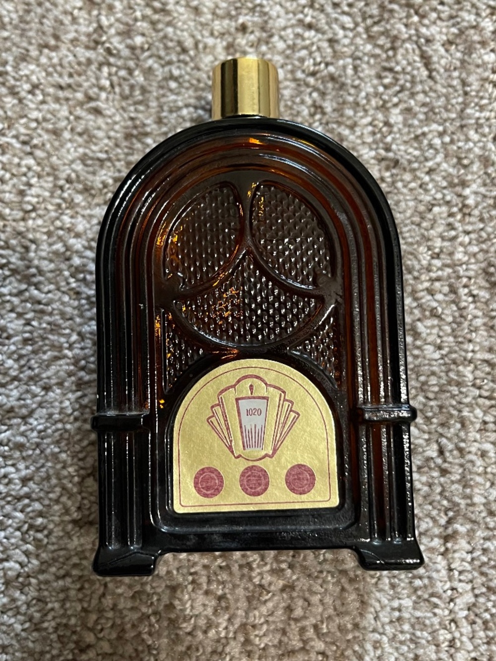 Vintage Avon Wild Country Radio After Shave Bottle Amber Glass 5 oz Collectible